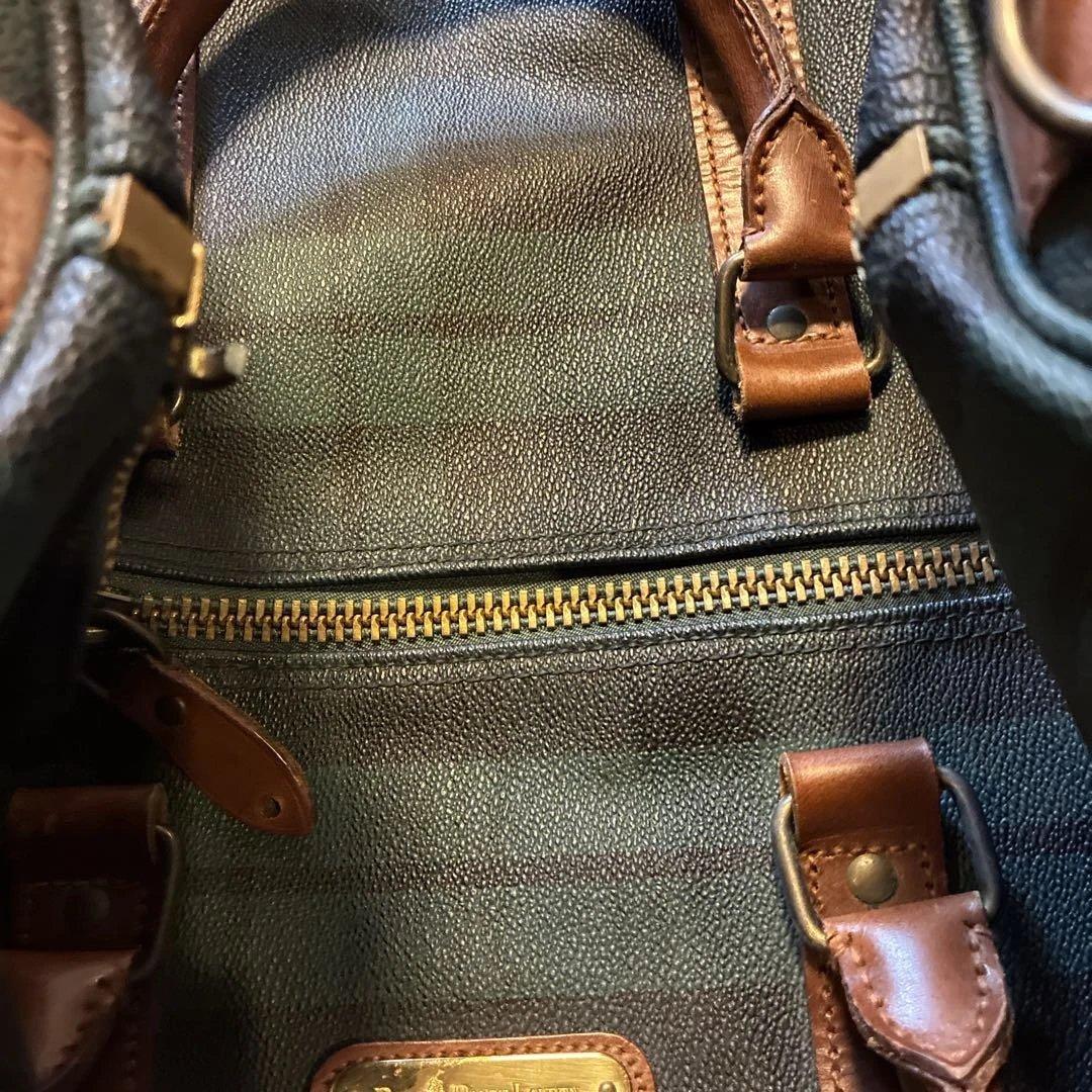 ポロラルフローレンボストンバッグ 左金具のみ壊れ チャーム付　肩にかける紐無し