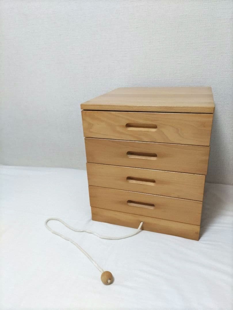 家庭保育園第6教室 ゲーテの組み木 美品 木製 知育玩具 4段引き出し 廃盤