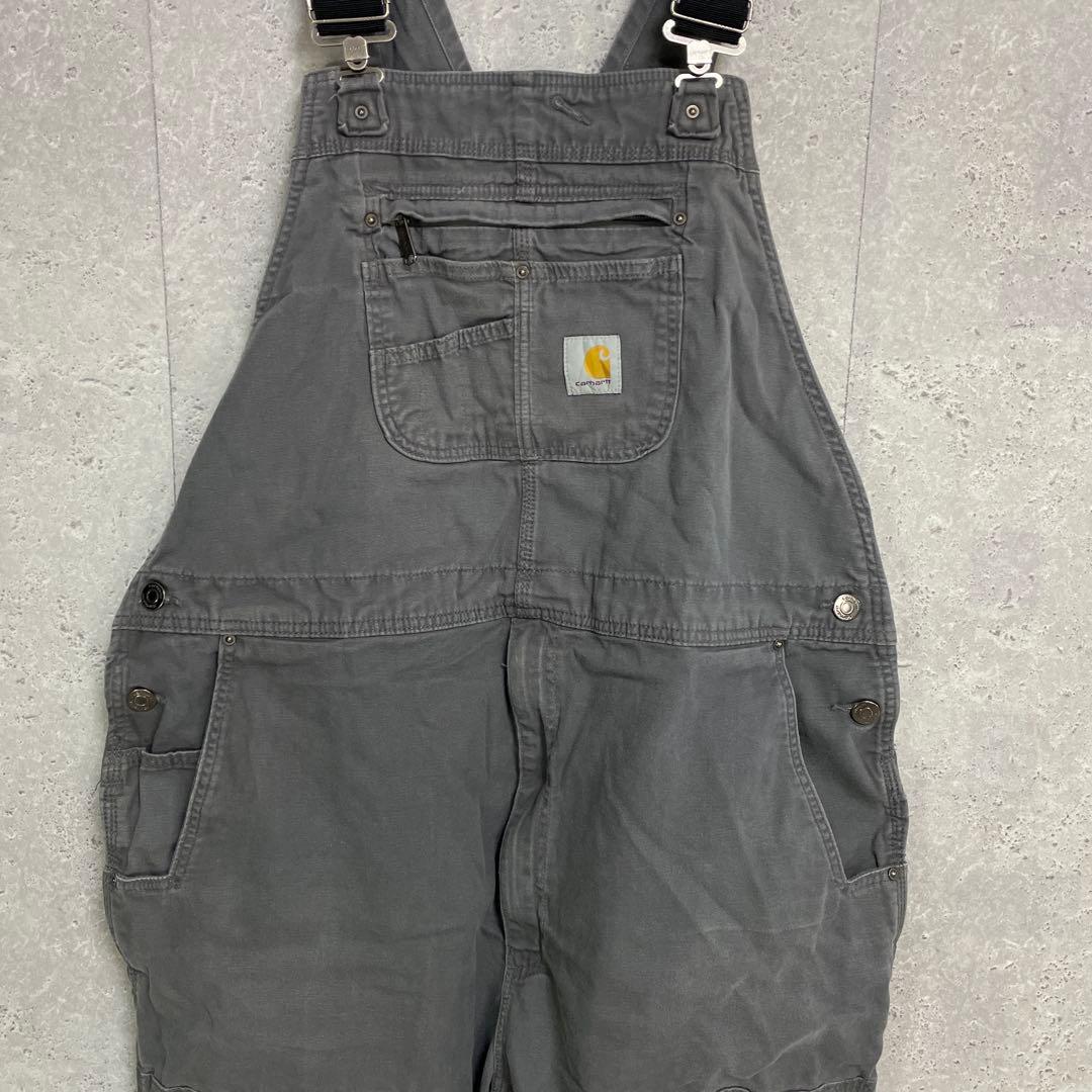 カーハート　オーバーオール　ダブルニー　ビックサイズ　グレー　W46 L34