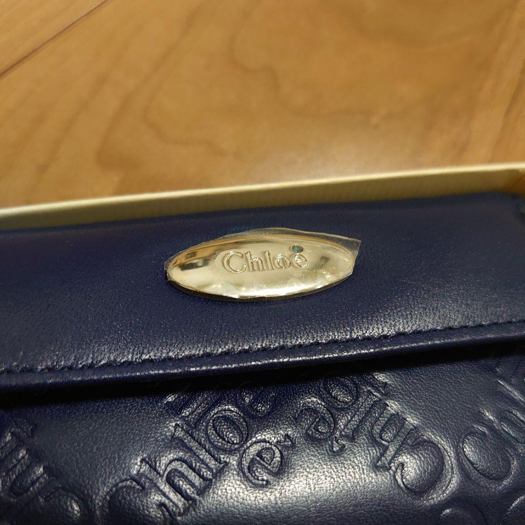 Chloé ネイビー レザー キーケース