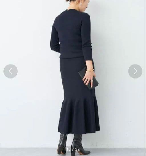 【タグ付き】ドゥーズィエムクラス　WONDER lily スカート　ネイビー36