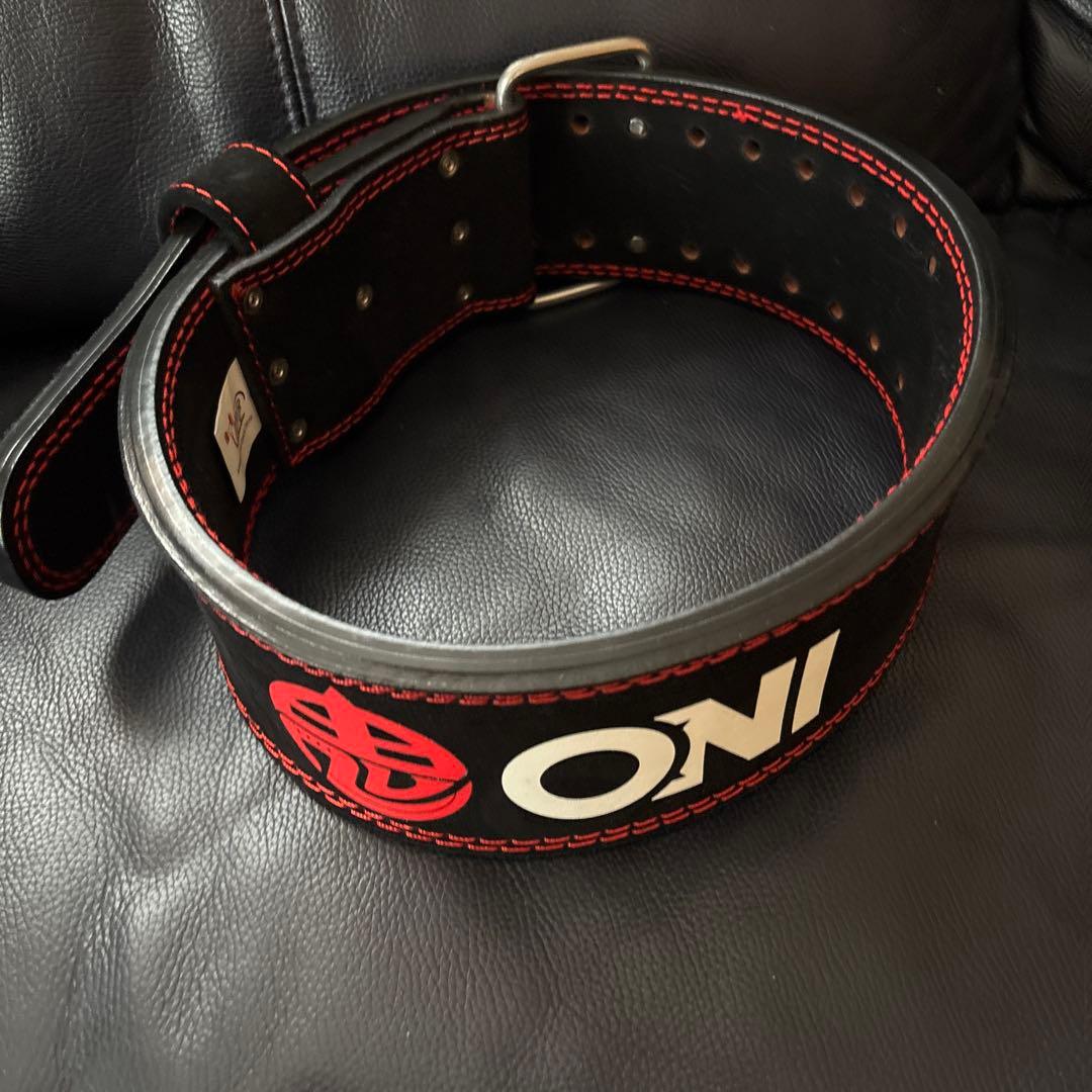 ONI トレーニングパワーベルト 黒/赤　Sサイズ