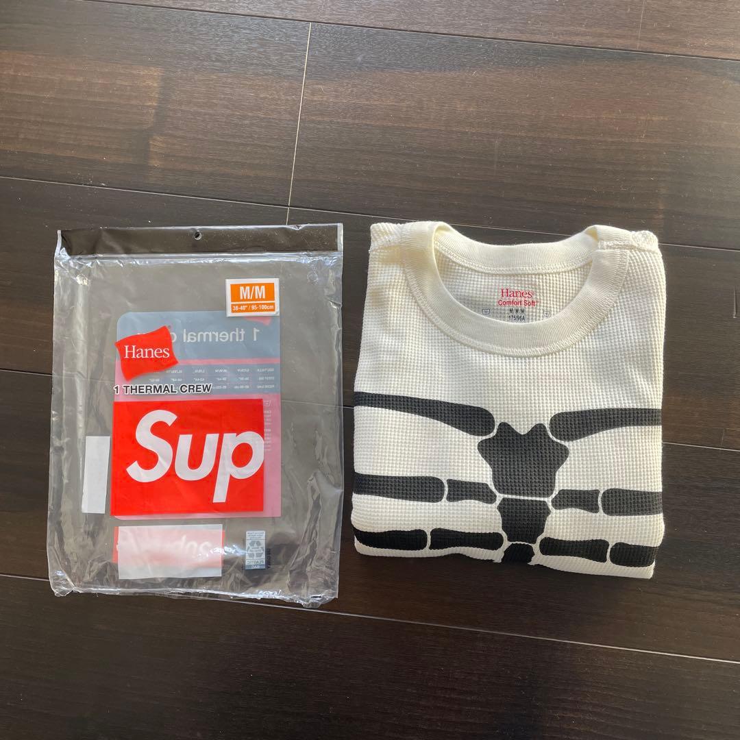 シュプリーム x ヘインズ ボーンズ サーマル クルー 1パック \"ナチュラル\"