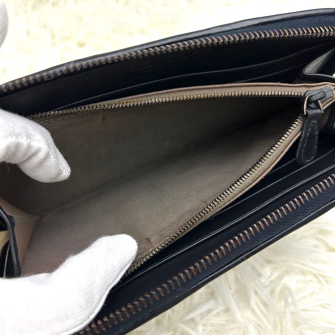 【美品】BOTTEGA VENETA イントレチャート ラウンドファスナー 財布