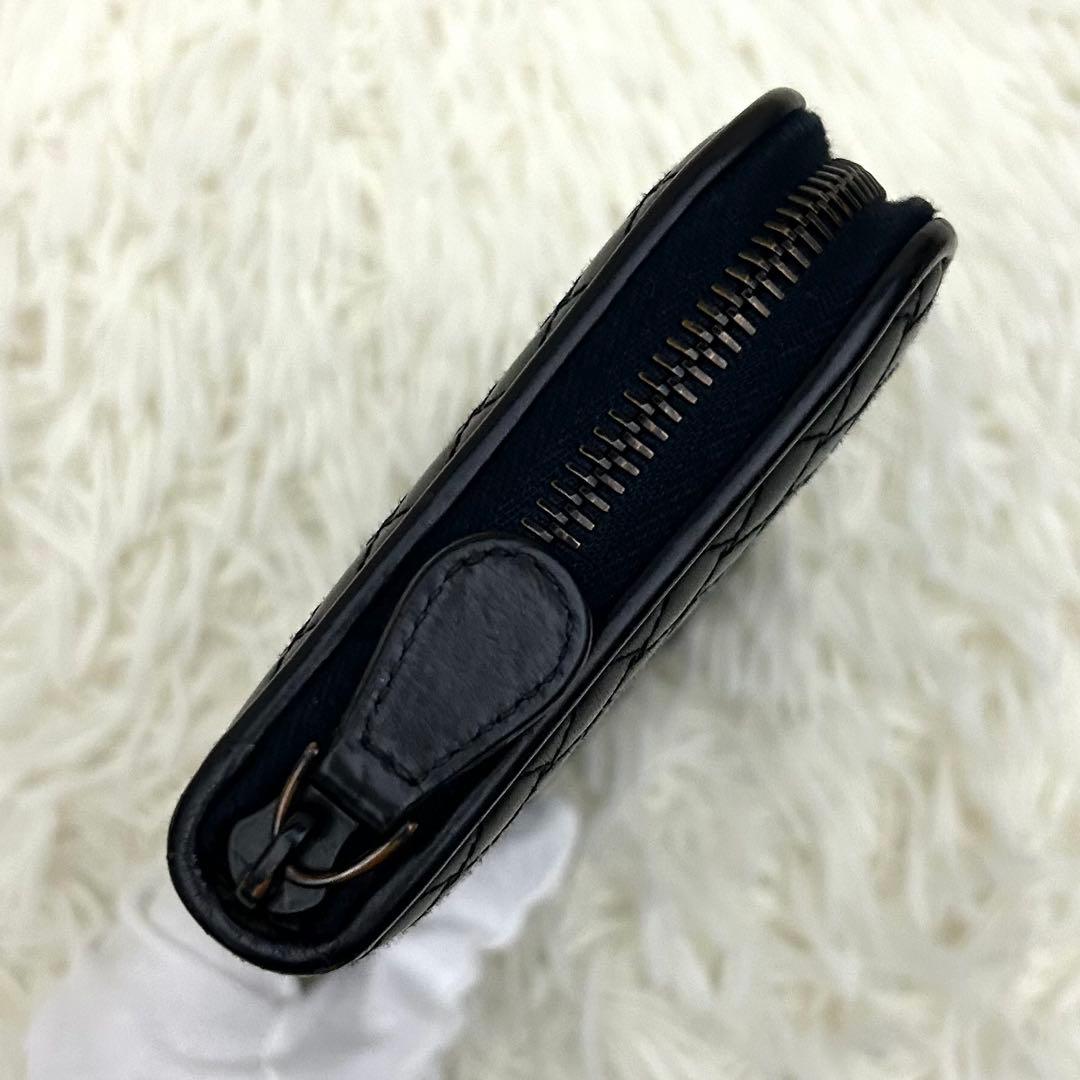 【美品】BOTTEGA VENETA イントレチャート ラウンドファスナー 財布