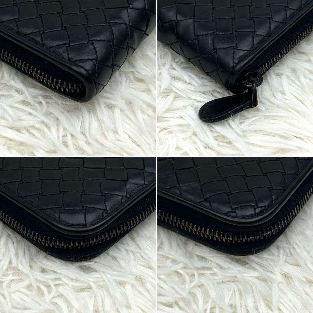 【美品】BOTTEGA VENETA イントレチャート ラウンドファスナー 財布
