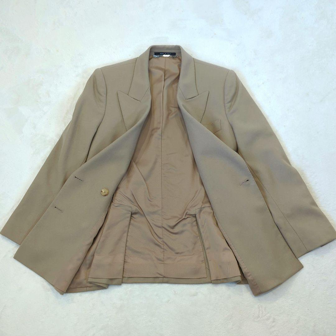 人気 グッチ セットアップ ダブル パンツスーツ 40 44 ベージュ L