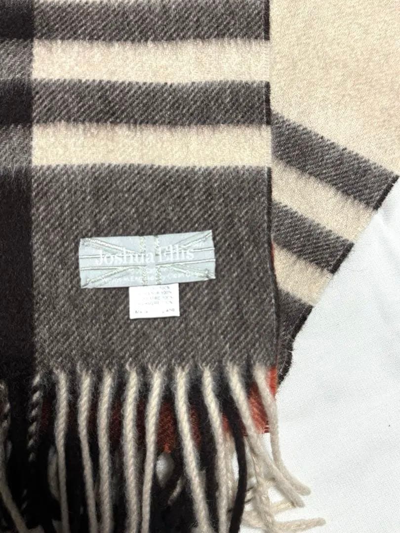 ジョシュアエリス　カシミヤ　大判　ストール　タータンチェック