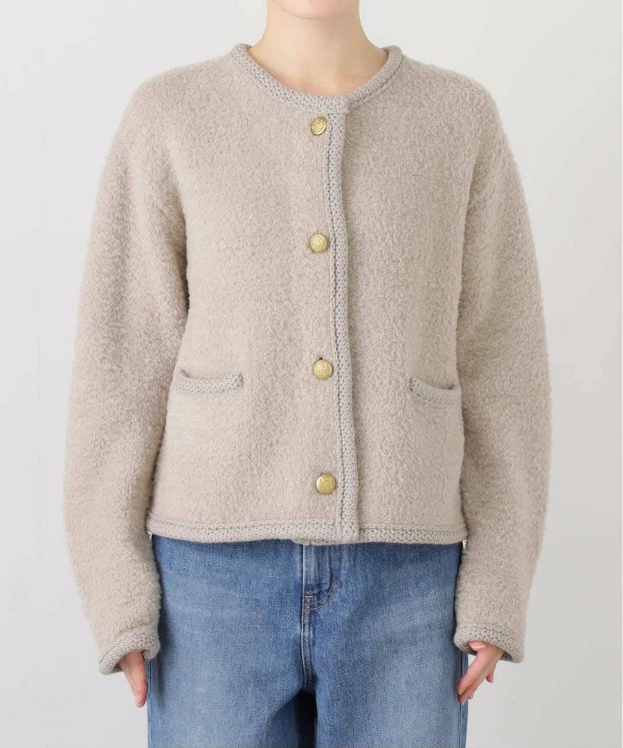 IENA ボアニットカーディガン