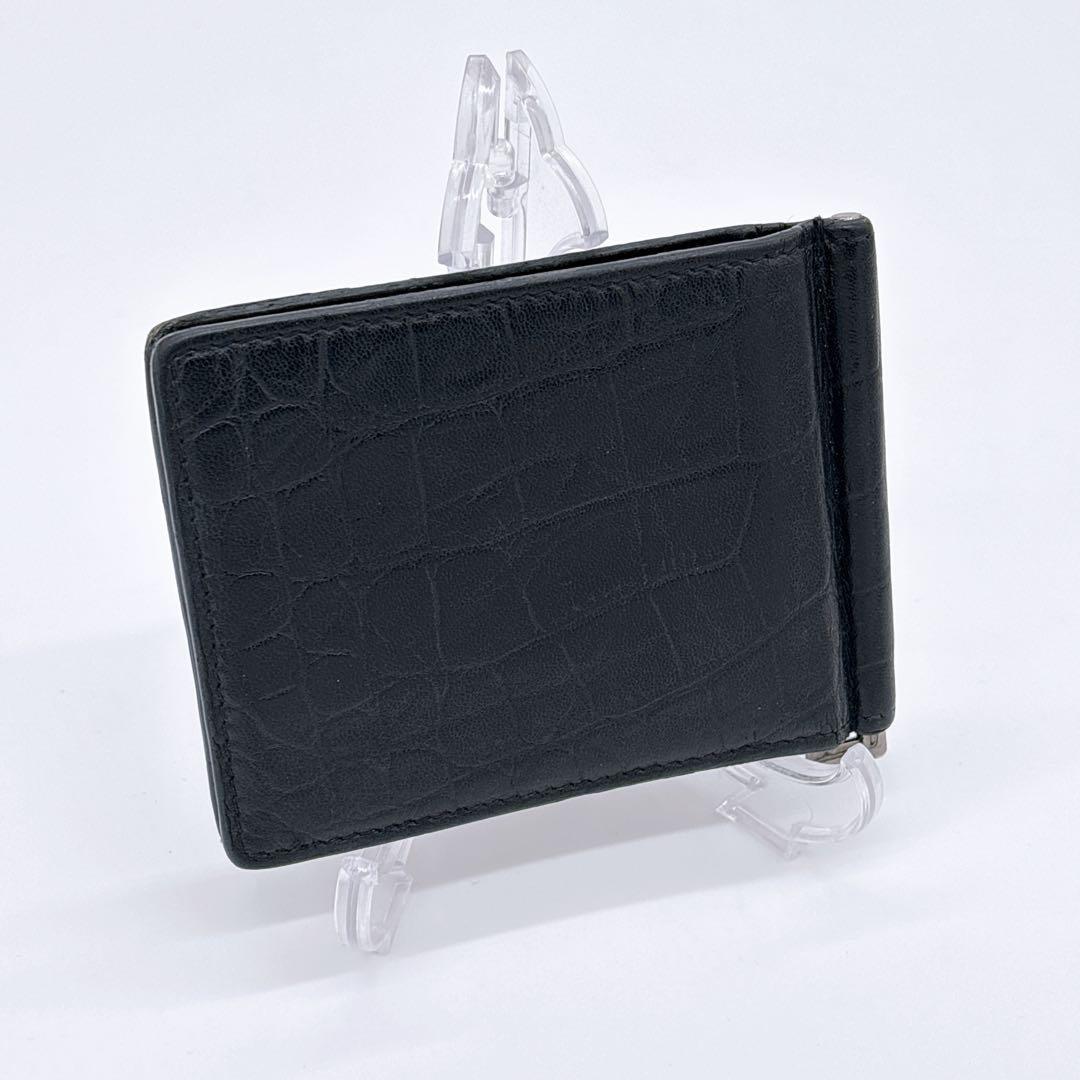 SAINT LAURENT ブラック レザー マネークリップ YSL 財布