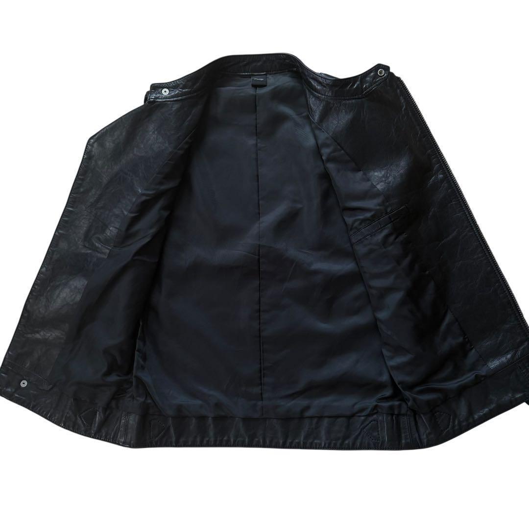 【美品】Pledge プレッジ ライダースベスト レザー 本革 牛革 48 M