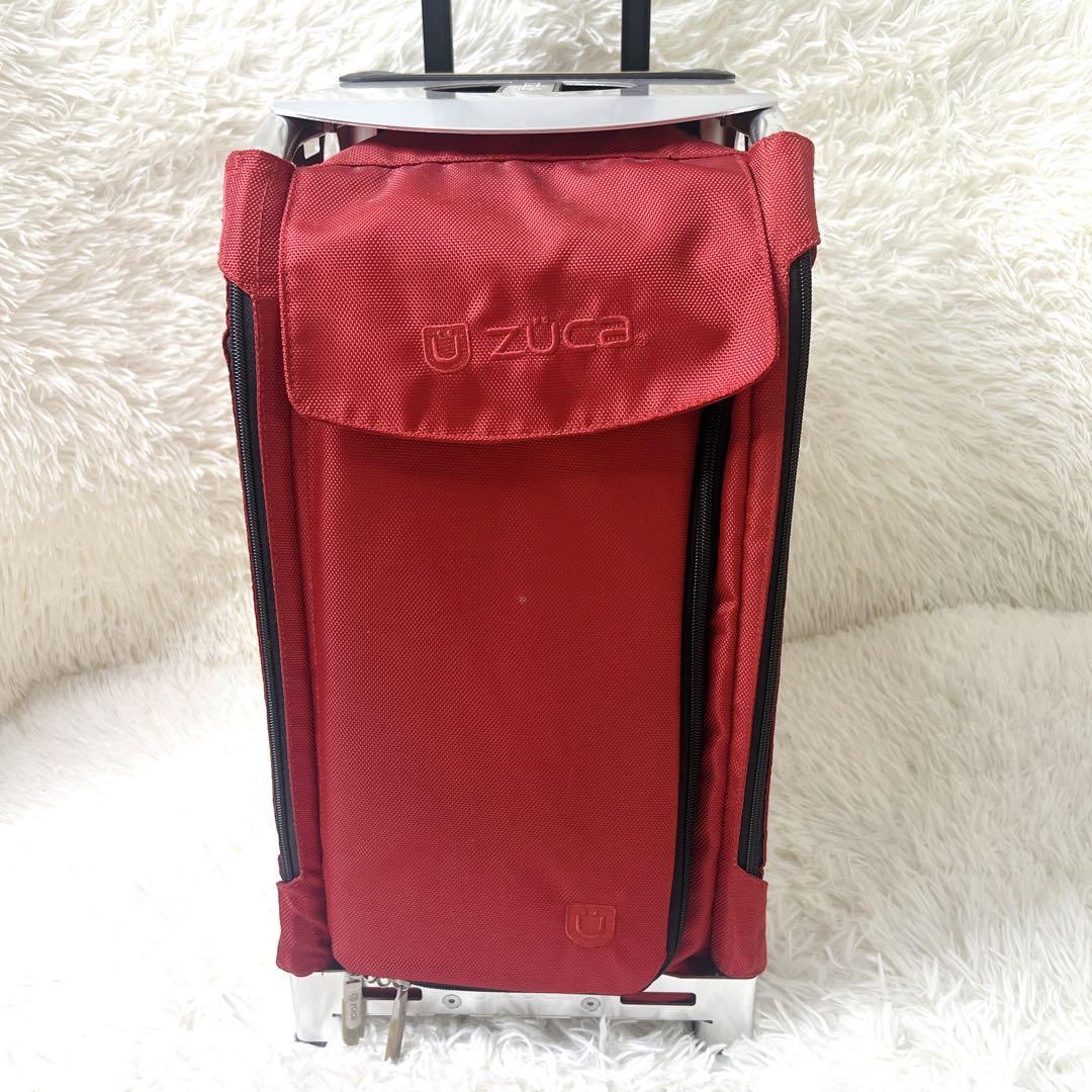 ✨美品✨ZUCAプロ トラベル　座れるキャリーカート　キャンディレッド　付属品付