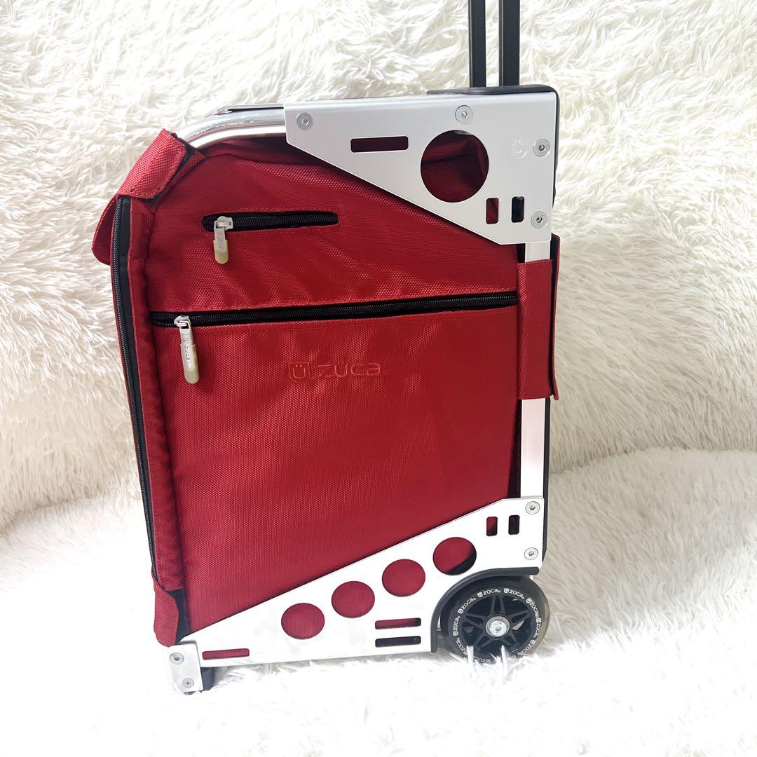 ✨美品✨ZUCAプロ トラベル　座れるキャリーカート　キャンディレッド　付属品付