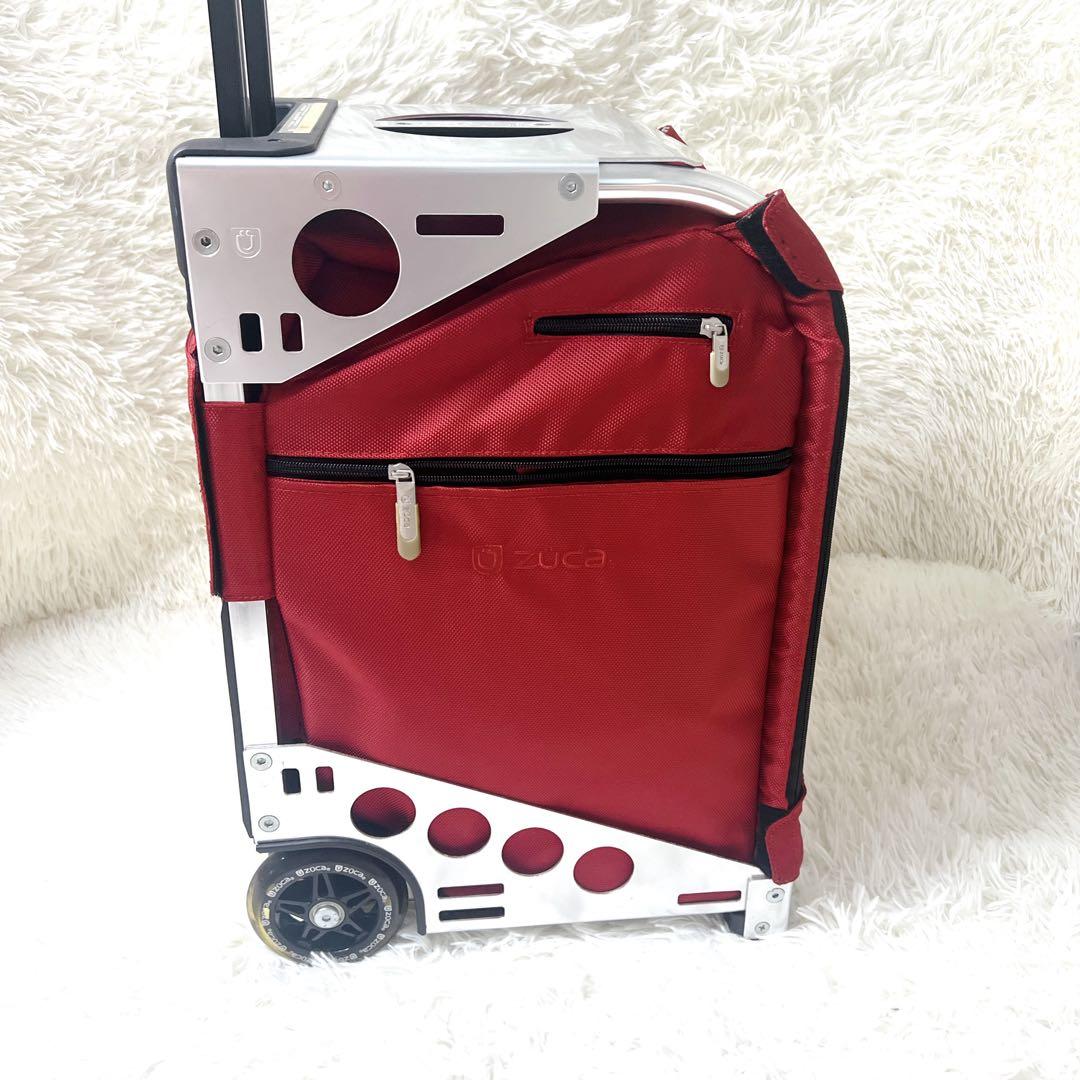 ✨美品✨ZUCAプロ トラベル　座れるキャリーカート　キャンディレッド　付属品付