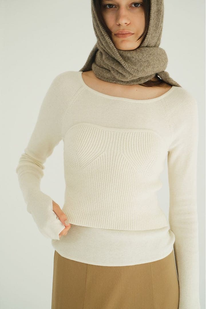 トップス CLANE BUSTIER SET KNIT TOPS