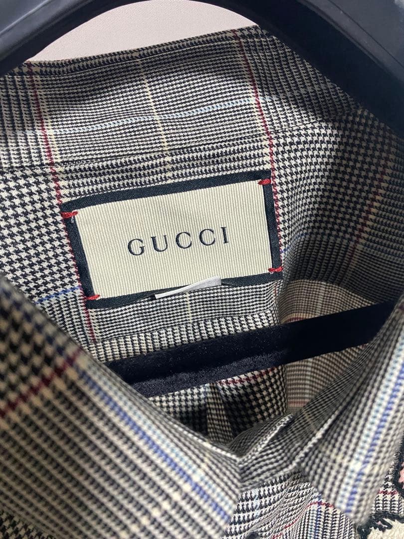 GUCCI 19SS新品ジェジュン着用モデル　チェック柄 長袖シャツ50