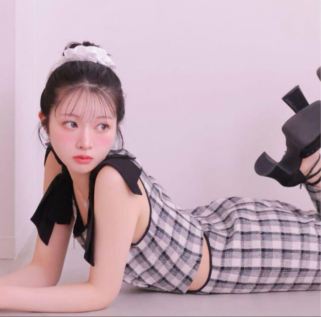 M me eme エムミーエメ Lame tweed combinaison