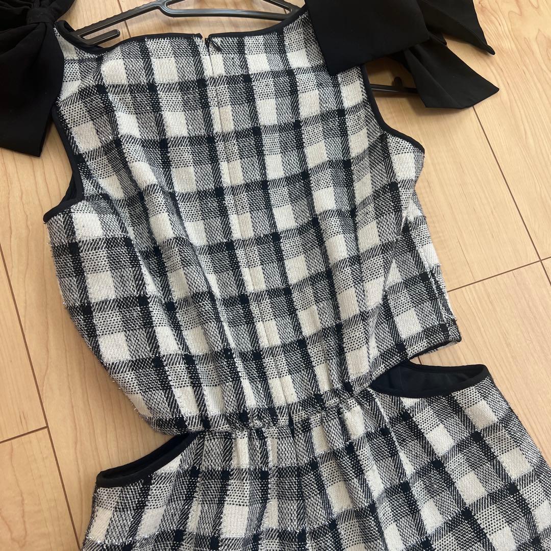 M me eme エムミーエメ Lame tweed combinaison