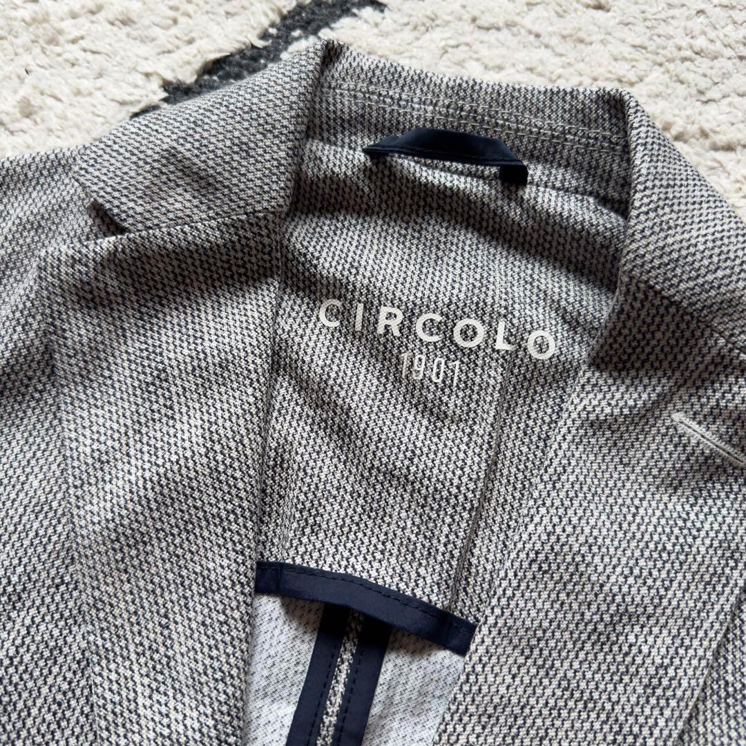 チルコロ　テーラードジャケット　トラベルグレー　ストレッチ　44サイズ　洗える