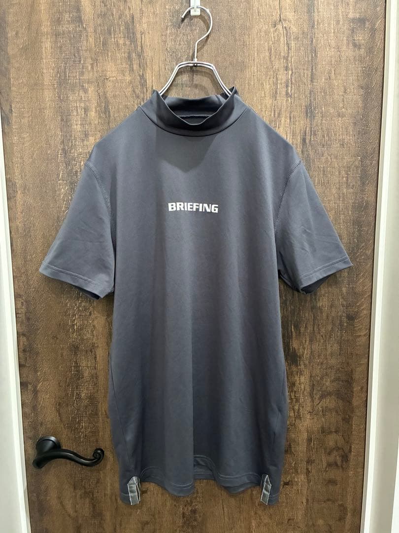 BRIEFING GOLF モックネックシャツ M グレー 日本製 ゴルフウェア