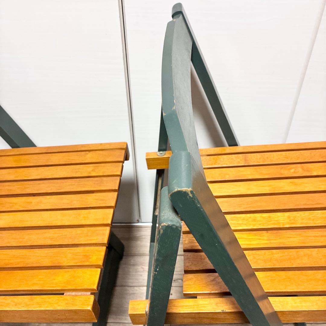 【古道具】 折りたたみチェア フォールディングチェア 2脚セット