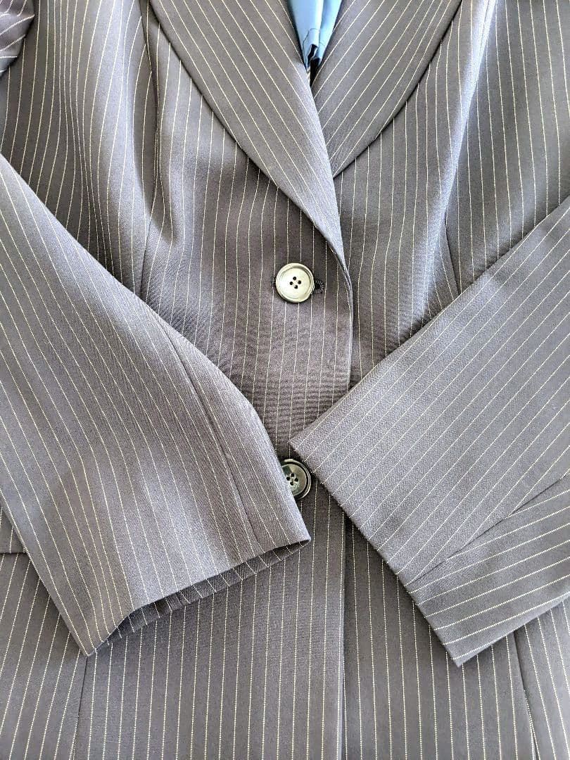 【極美品】大きいサイズ☆GRACY ネイビー ストライプ スーツ