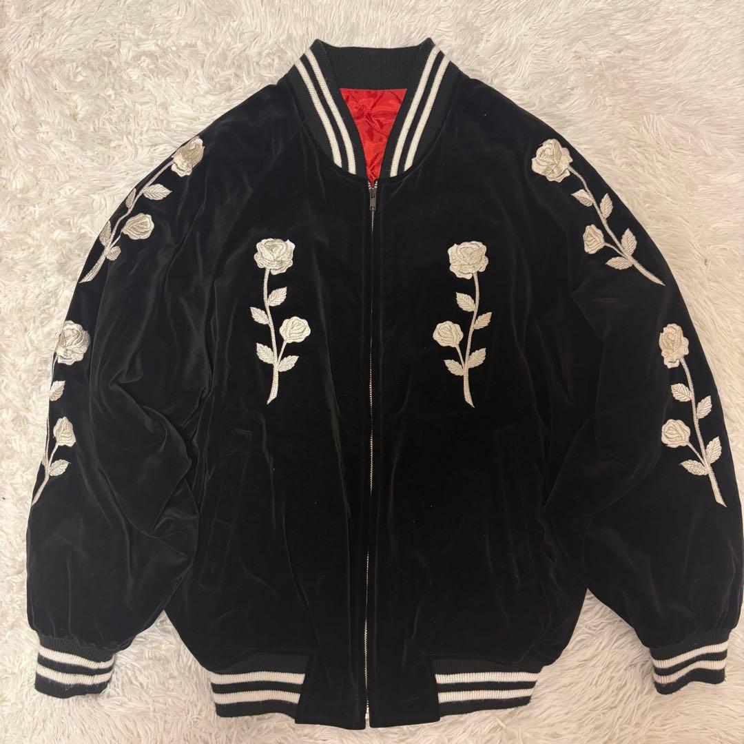 【希少】 スカジャン 薔薇 ROSE ベロア スーベニア ジャケット ビンテージ