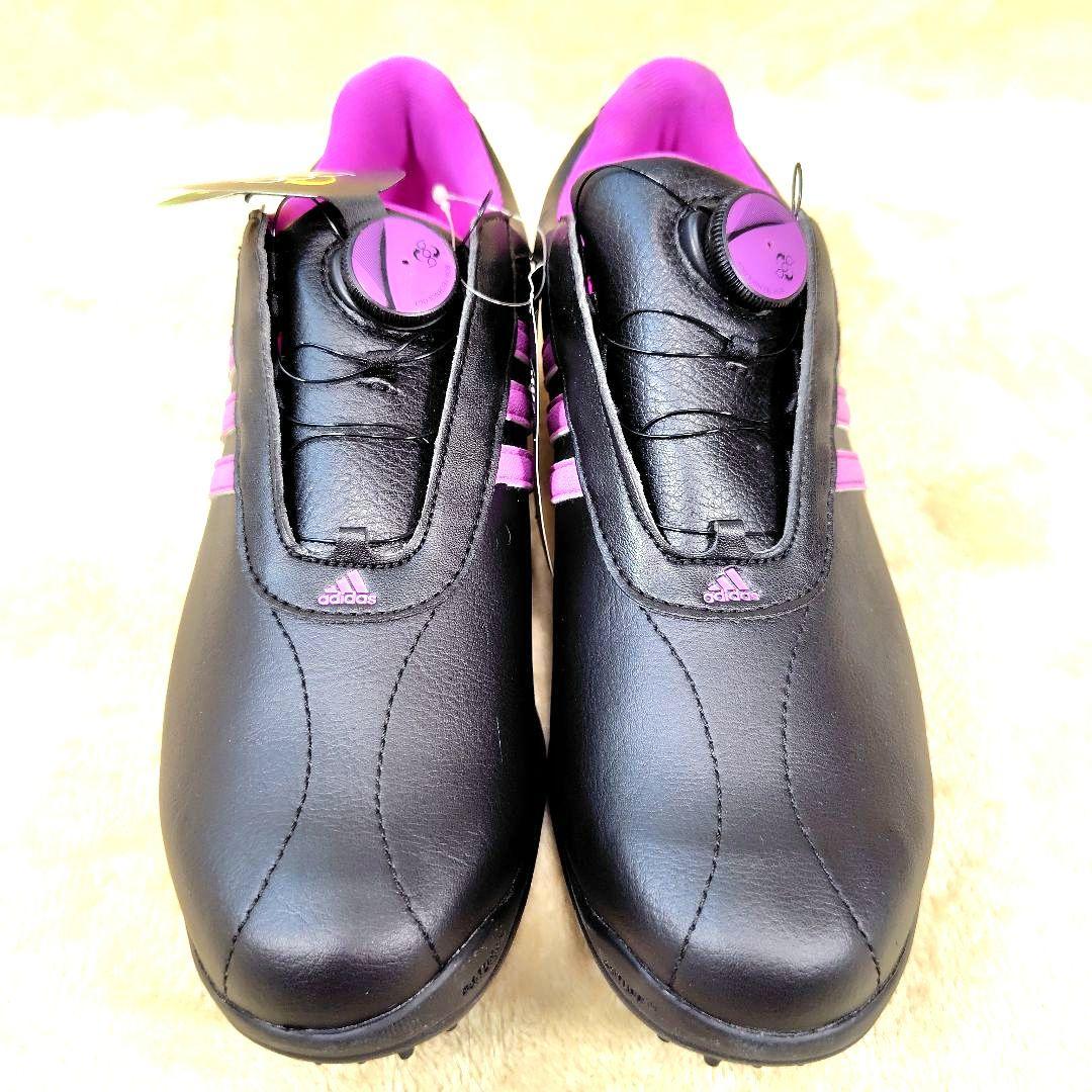 新品未使用 アディダス ゴルフシューズ ドライバーボア スパイク 黒色 24
