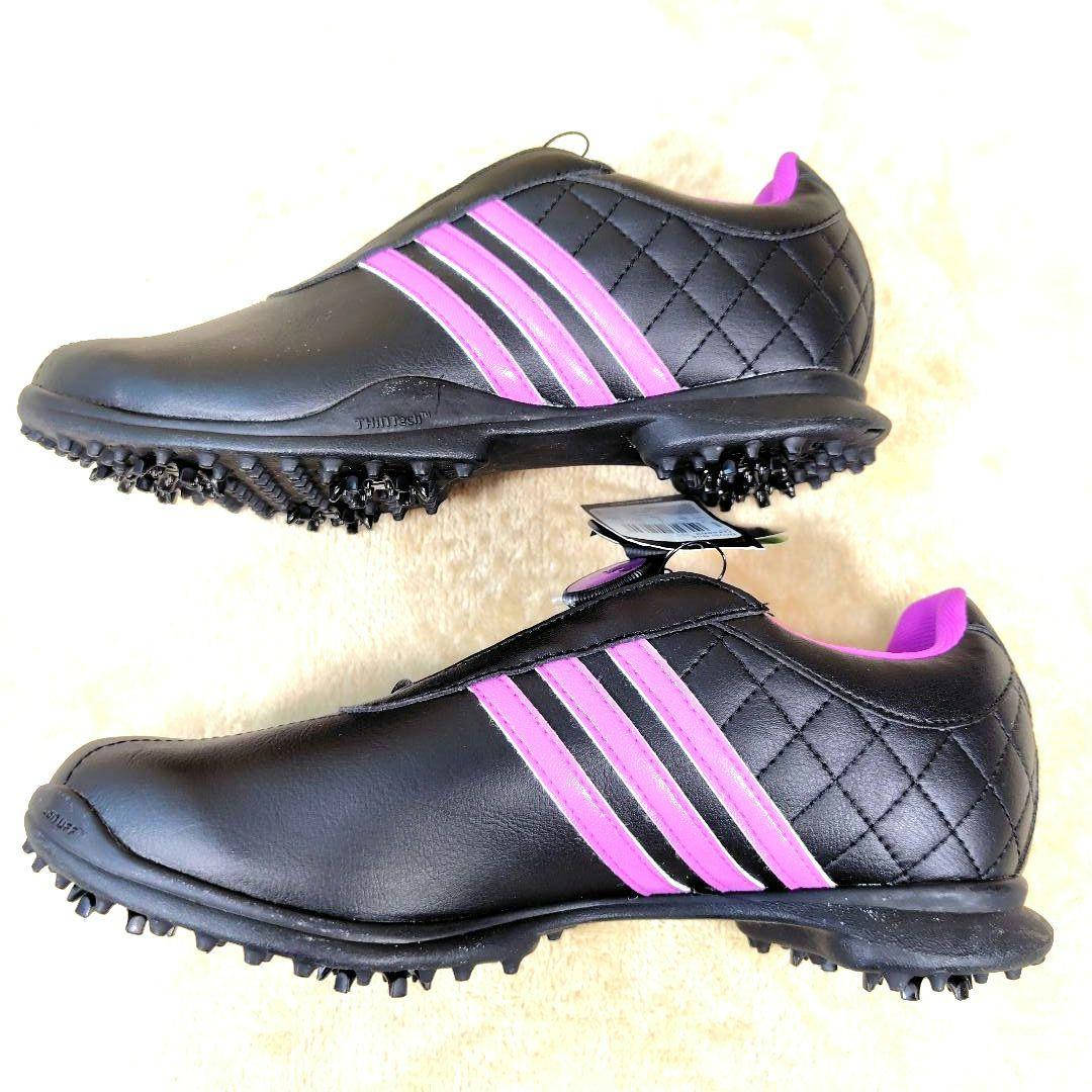 新品未使用 アディダス ゴルフシューズ ドライバーボア スパイク 黒色 24