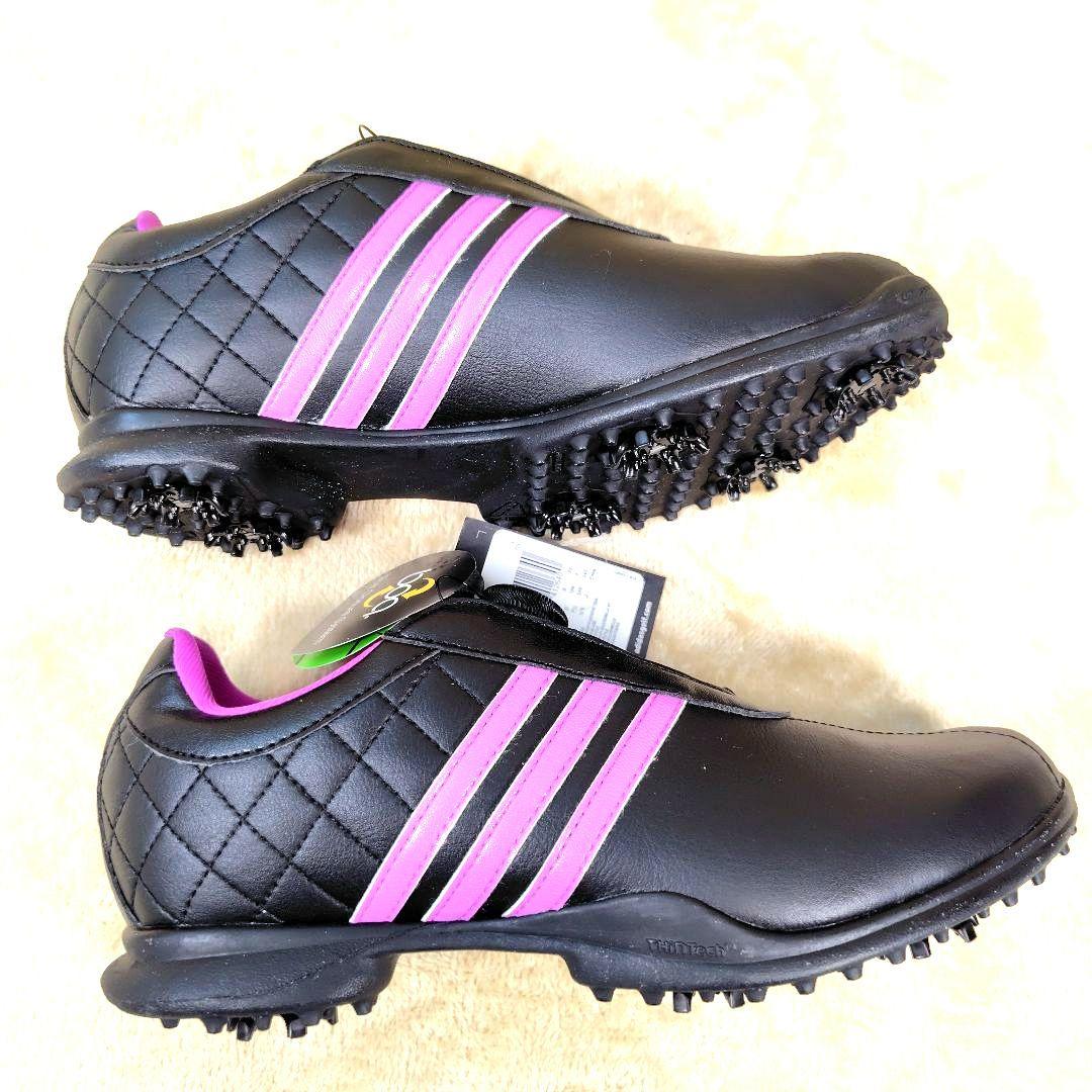 新品未使用 アディダス ゴルフシューズ ドライバーボア スパイク 黒色 24