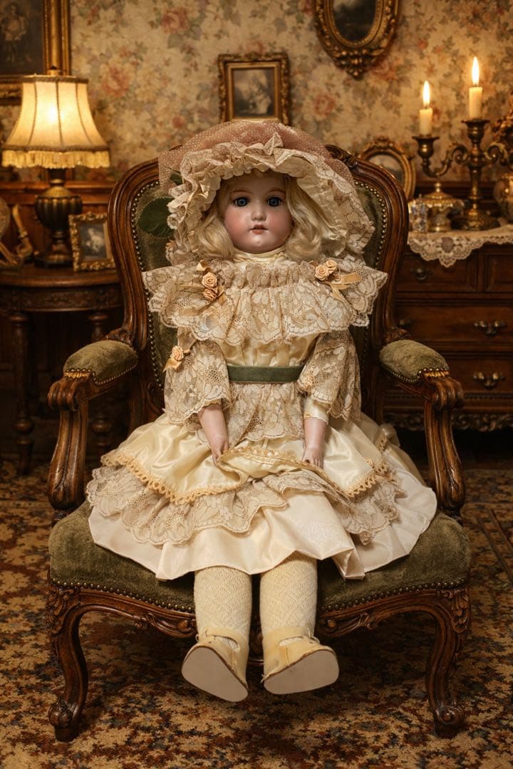 アンティーク ビスクドール Floradora フロラドラ レザーボディ