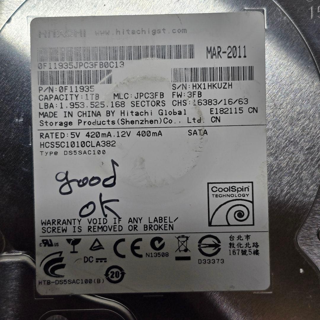 HDD 10台セット 1TB/750GB 2.5・3.5インチ 動作品