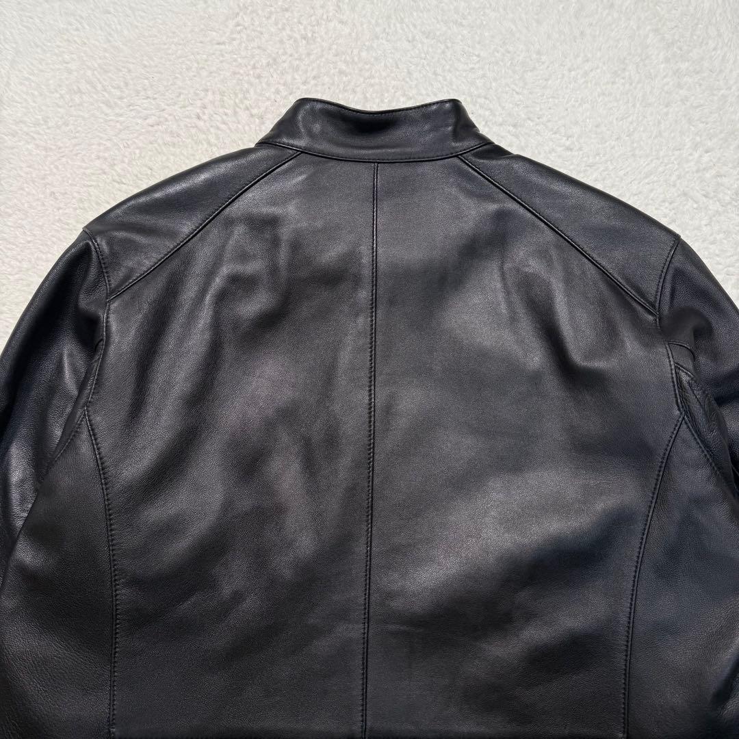 美品 XL相当 近年モデル エディバウアー レザー ライダースジャケット 羊革