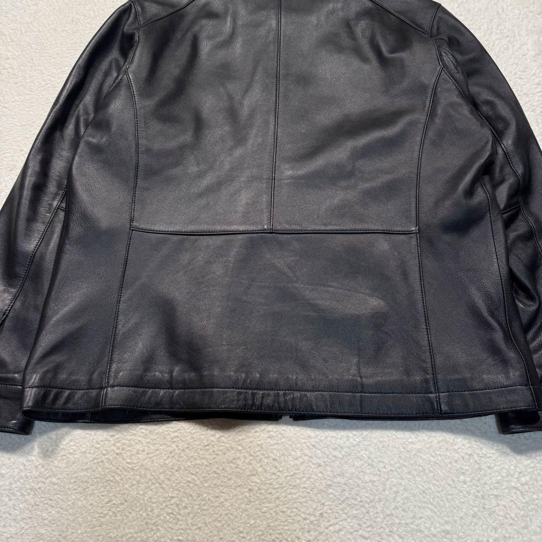 美品 XL相当 近年モデル エディバウアー レザー ライダースジャケット 羊革