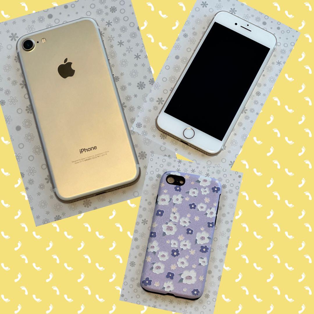 （期間限定大特価）iPhone7 32G ローズゴールド　お洒落カバー付