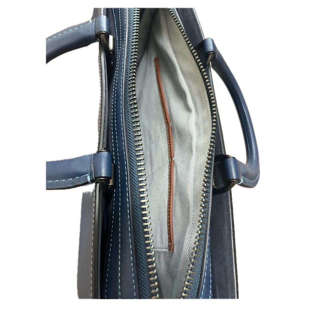 COACH バッグ ネイビー ストラップ有 グラブタンレザー 本革 ビジネス
