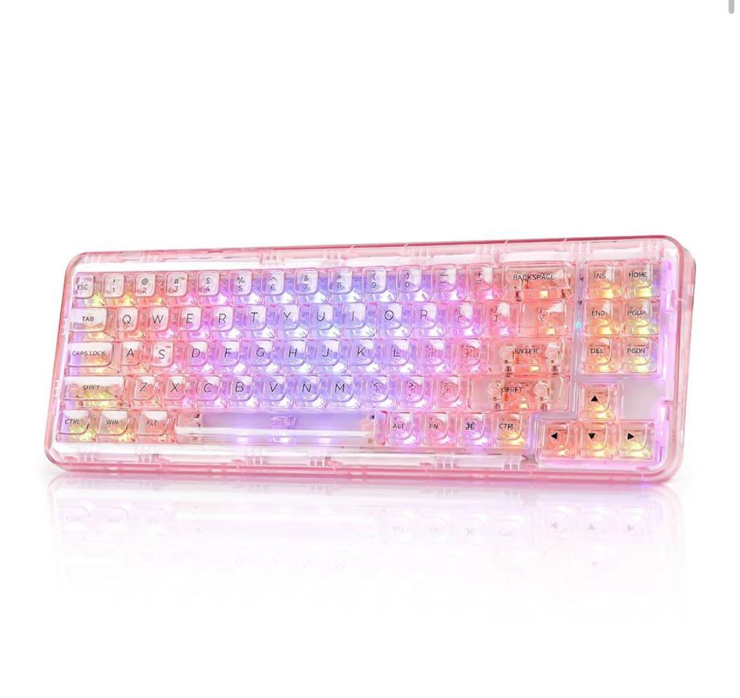 YUNZII X71 メカニカルゲーミングキーボード ピンク