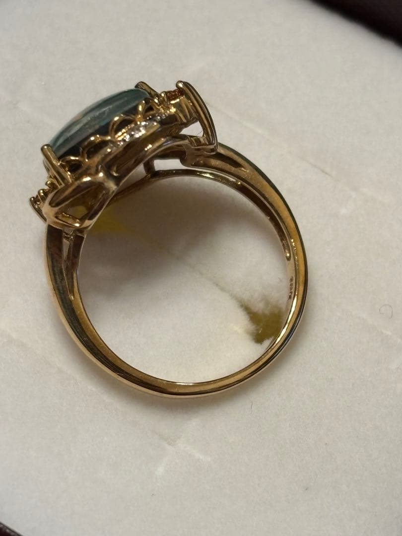 K10 モザイクオパールリング？　 14号