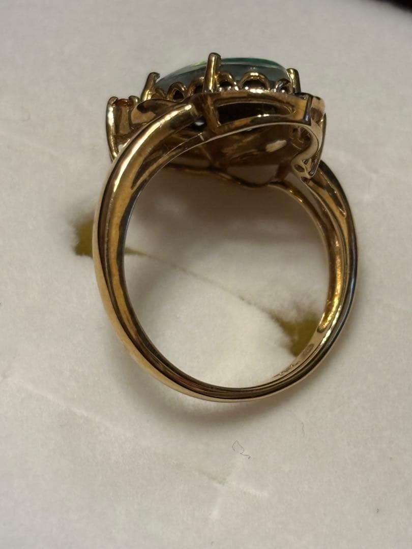 K10 モザイクオパールリング？　 14号