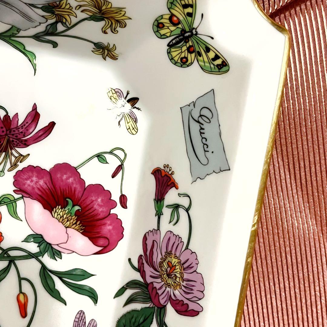 GUCCI グッチ　リモージュ社製　アッシュトレイ　フローラ　陶器　インテリア