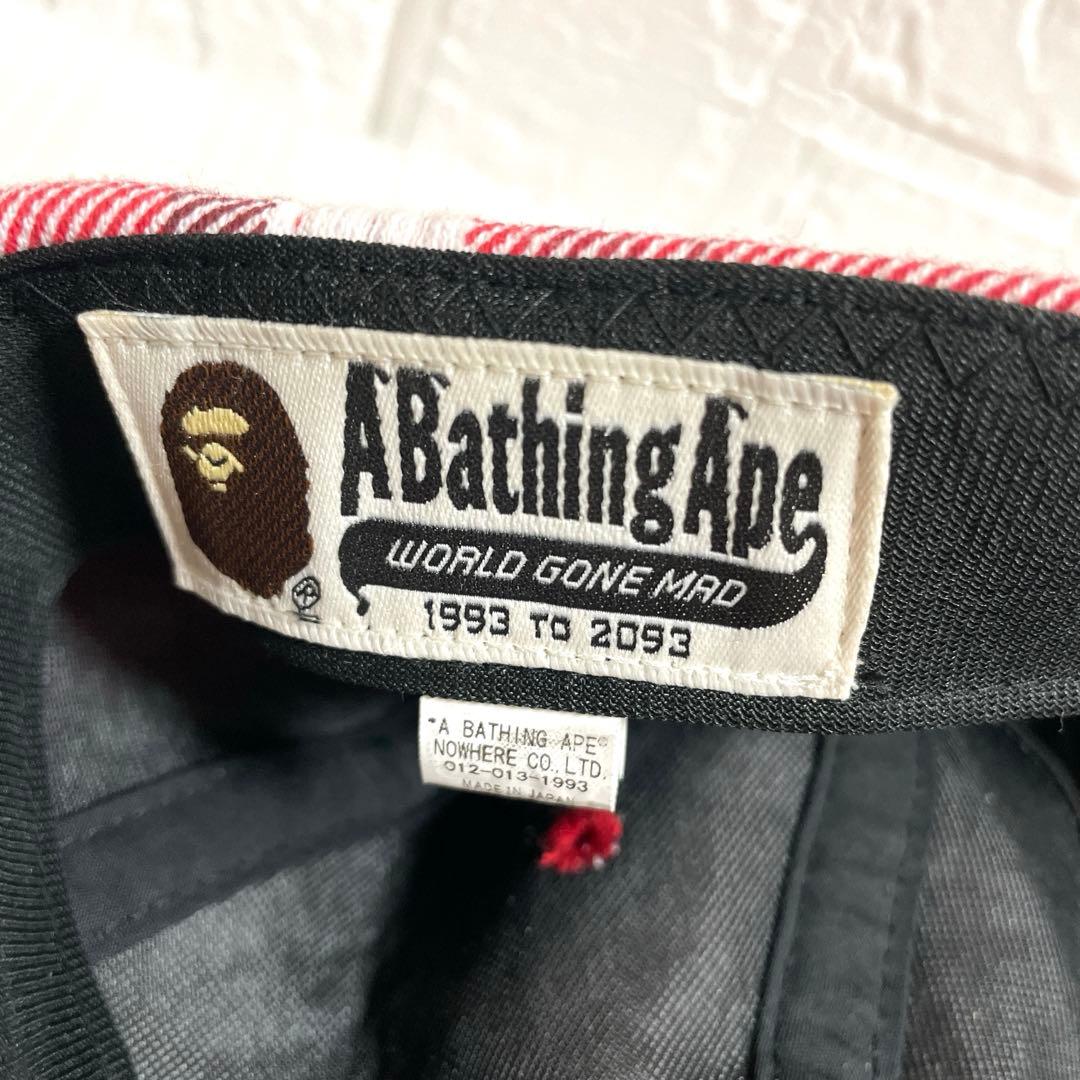 アベイシングエイプ キャップ 赤系 チェック