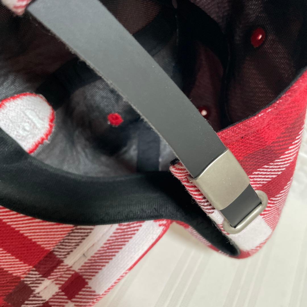 アベイシングエイプ キャップ 赤系 チェック