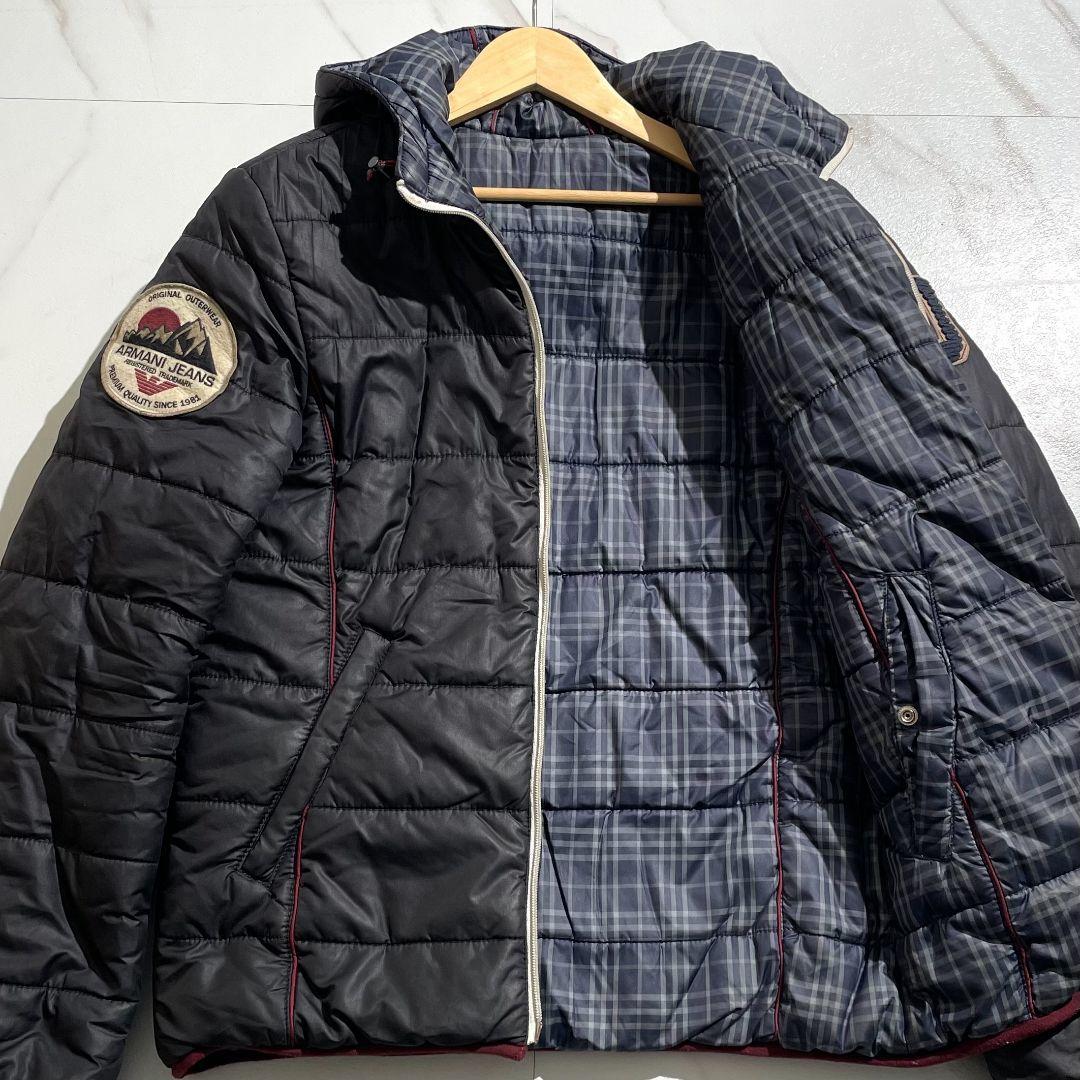 アルマーニエクスチェンジ 中綿ダウンジャケット ブラック XL リバーシブル