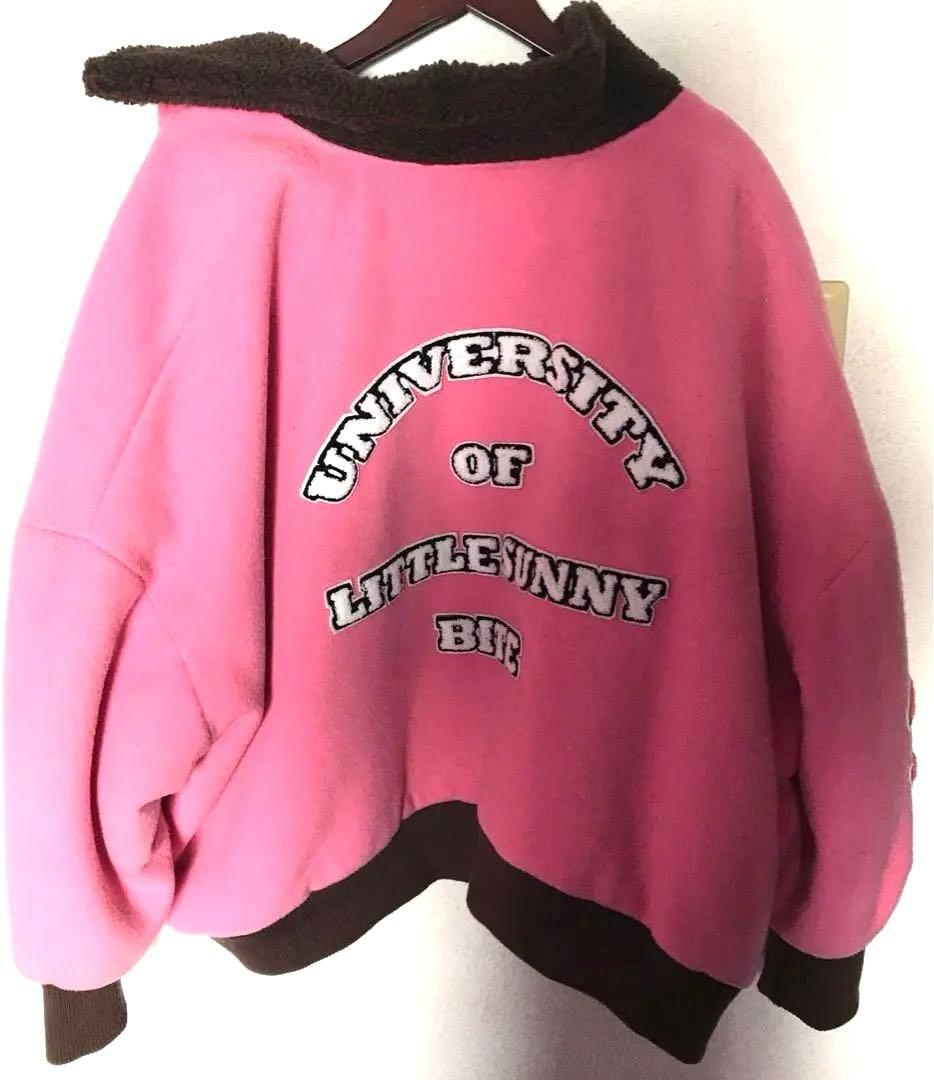 【美品】Littlesunny biteピンク フード付き スタジャン