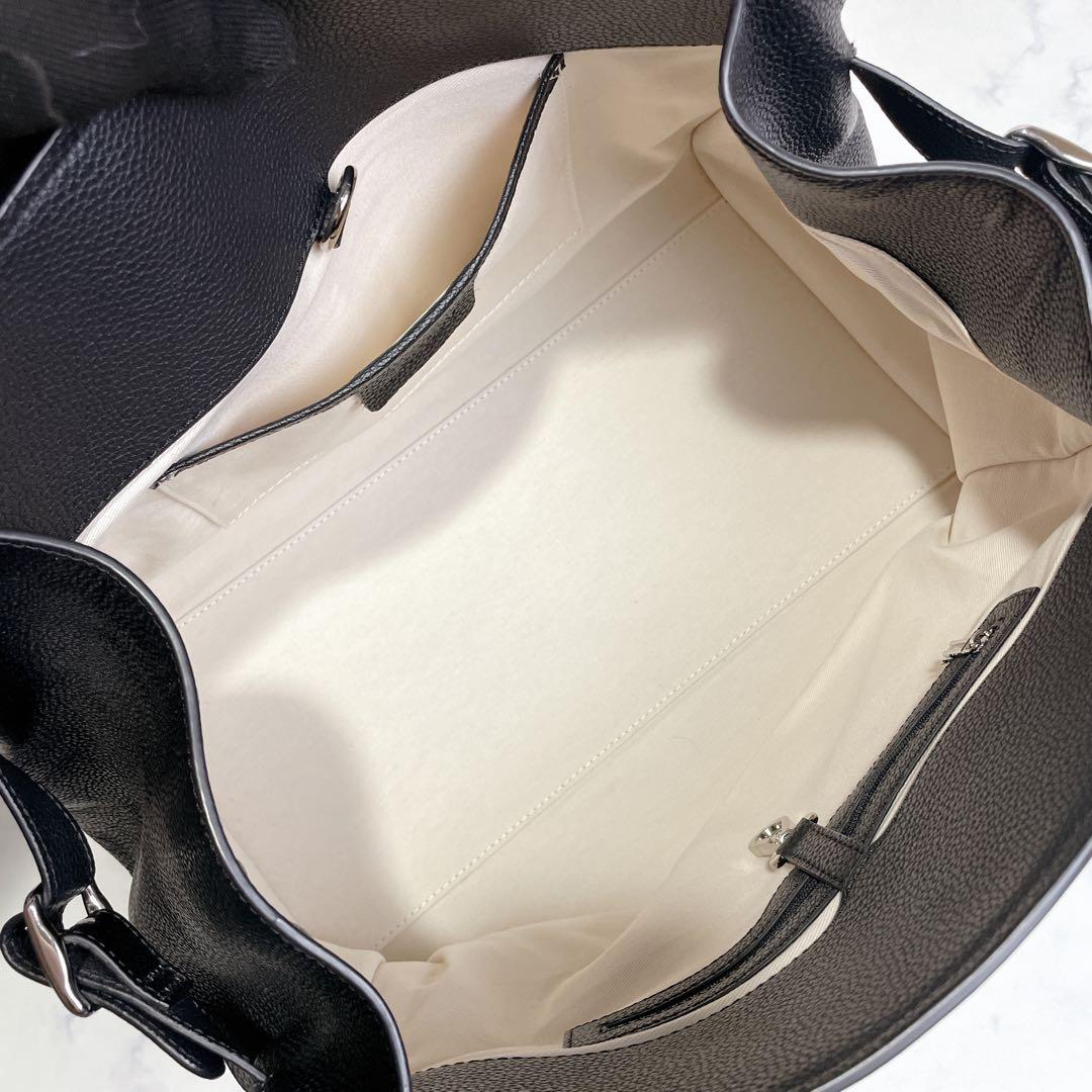 極美品✨JISTORY サイドベルト ボストンバッグ レザー シボ 大容量 黒