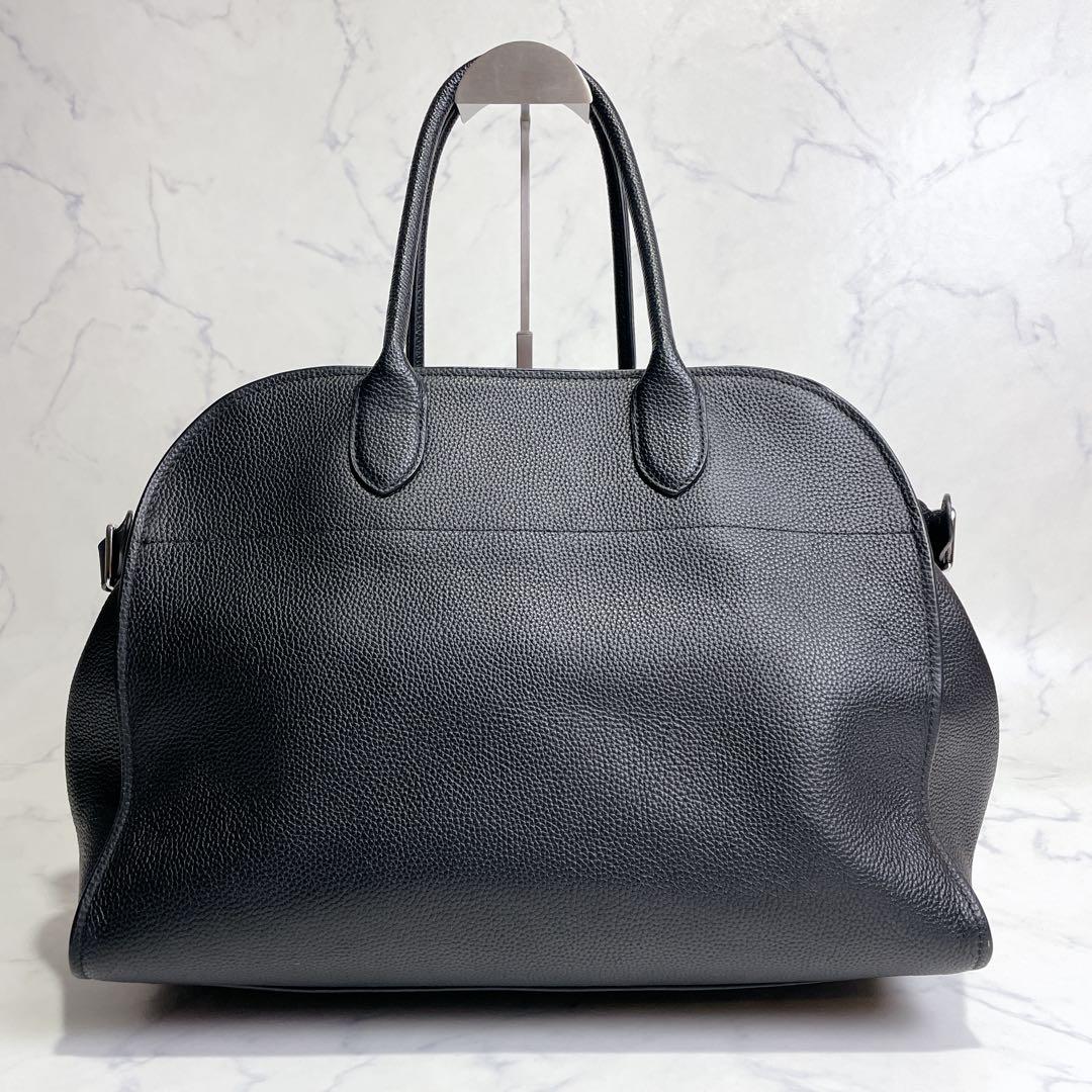 極美品✨JISTORY サイドベルト ボストンバッグ レザー シボ 大容量 黒