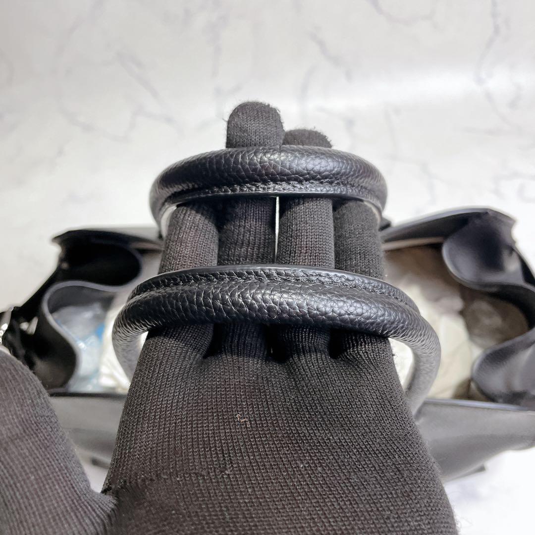 極美品✨JISTORY サイドベルト ボストンバッグ レザー シボ 大容量 黒