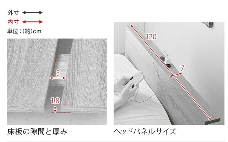 【新品訳あり】ビンテージスタイル　セミダブルベッド アウトレット
