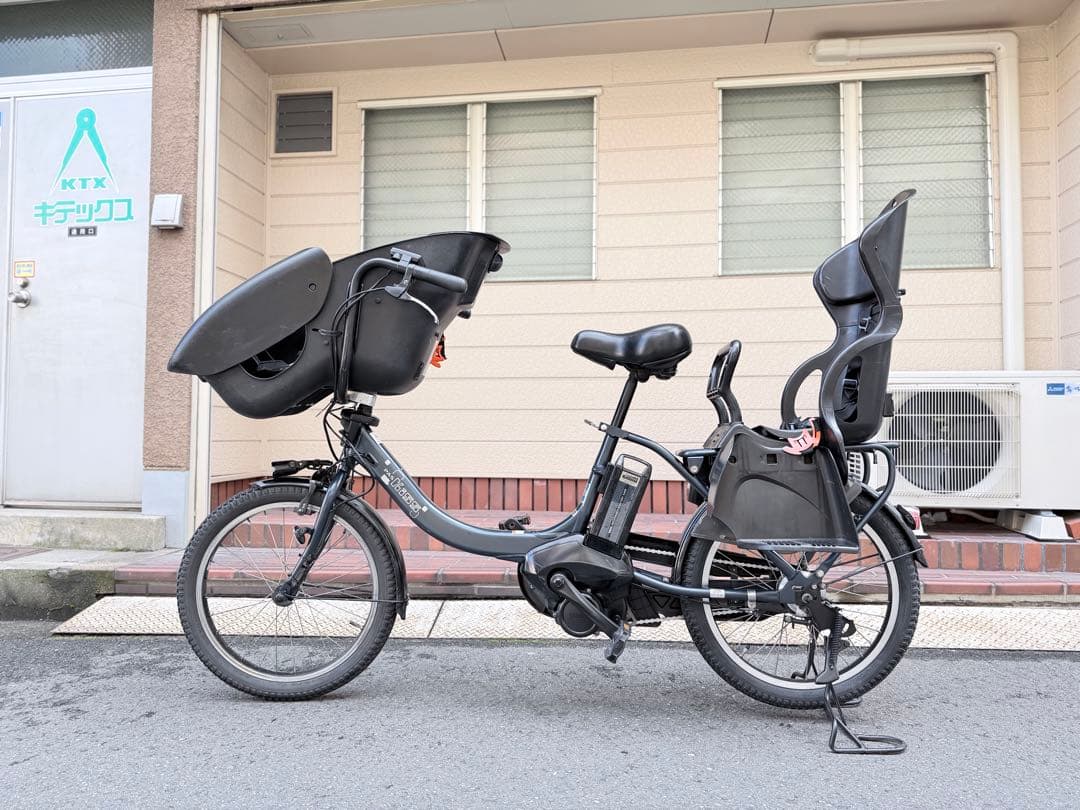 子供乗せ　3人　ヤマハ　電動アシスト自転車 チャイルドシート付き 黒