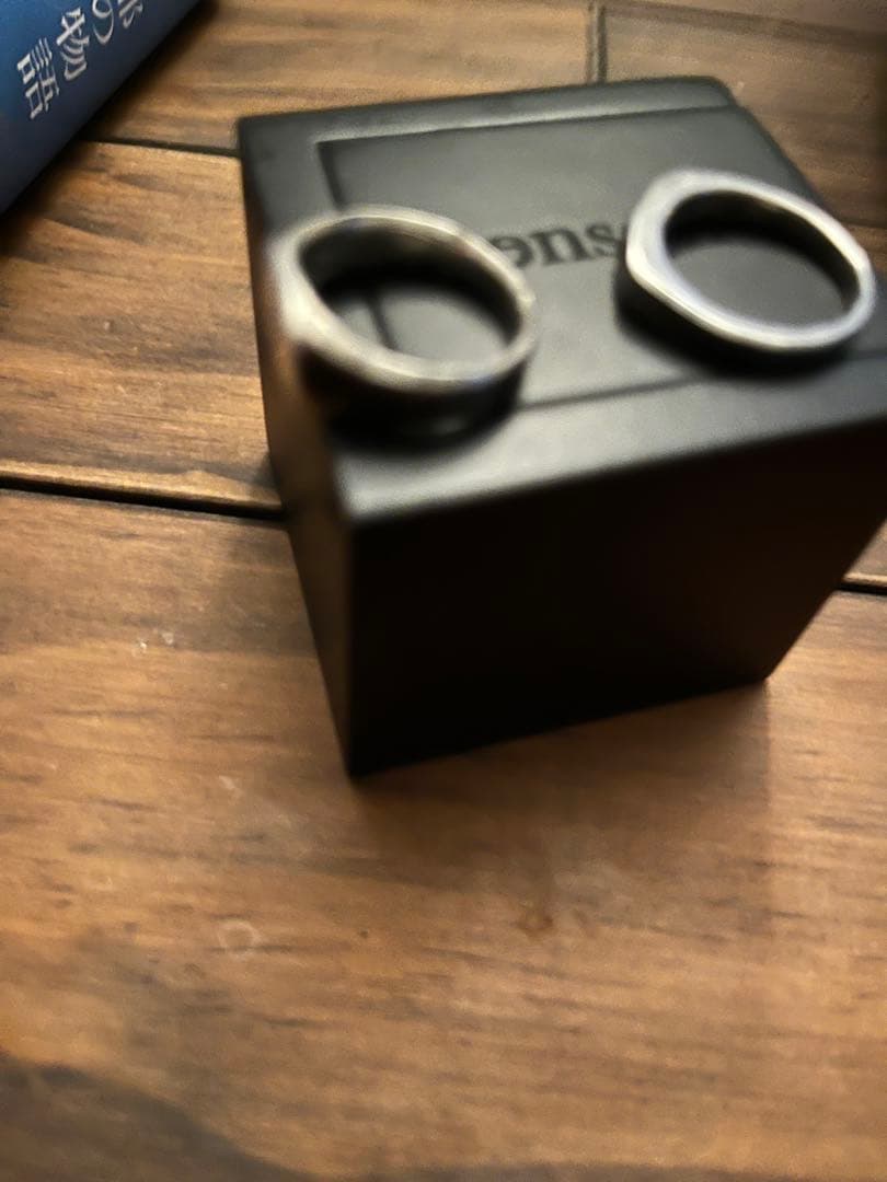 Henson シグネット+ブラックダイヤモンド　シルバーリングセット15-16号